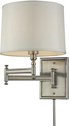 1-Light Plug In Wall Sconce Oil Rubbed Bronze/Chrome, 11"W