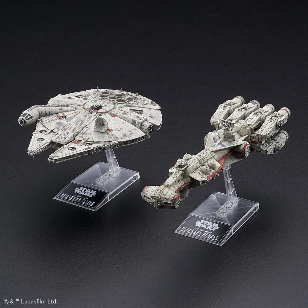 1/1000 BLOCKADE RUNNER & 1/350 MILLENNIUM FALCON