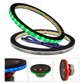 2 Pack DS18 12" Speaker Ring .5" Spacer RGB LED 1/2" Waterproof LRING12 Accent