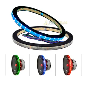 2 Pack DS18 8" Speaker Light Ring 1/2" Spacer RGB LED Waterproof LRING8 Accent