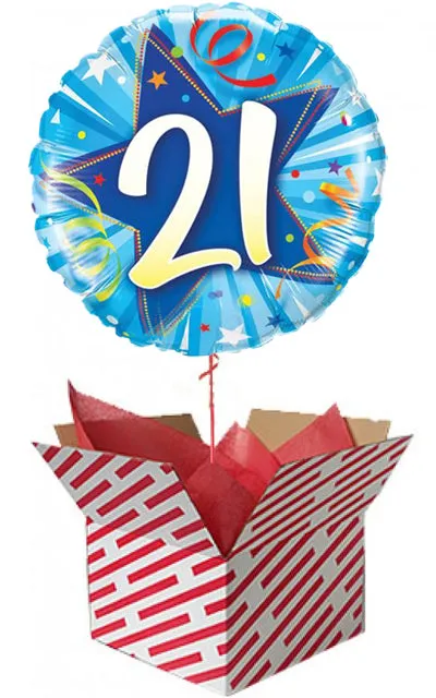 21st Shining Star Blue Balloon