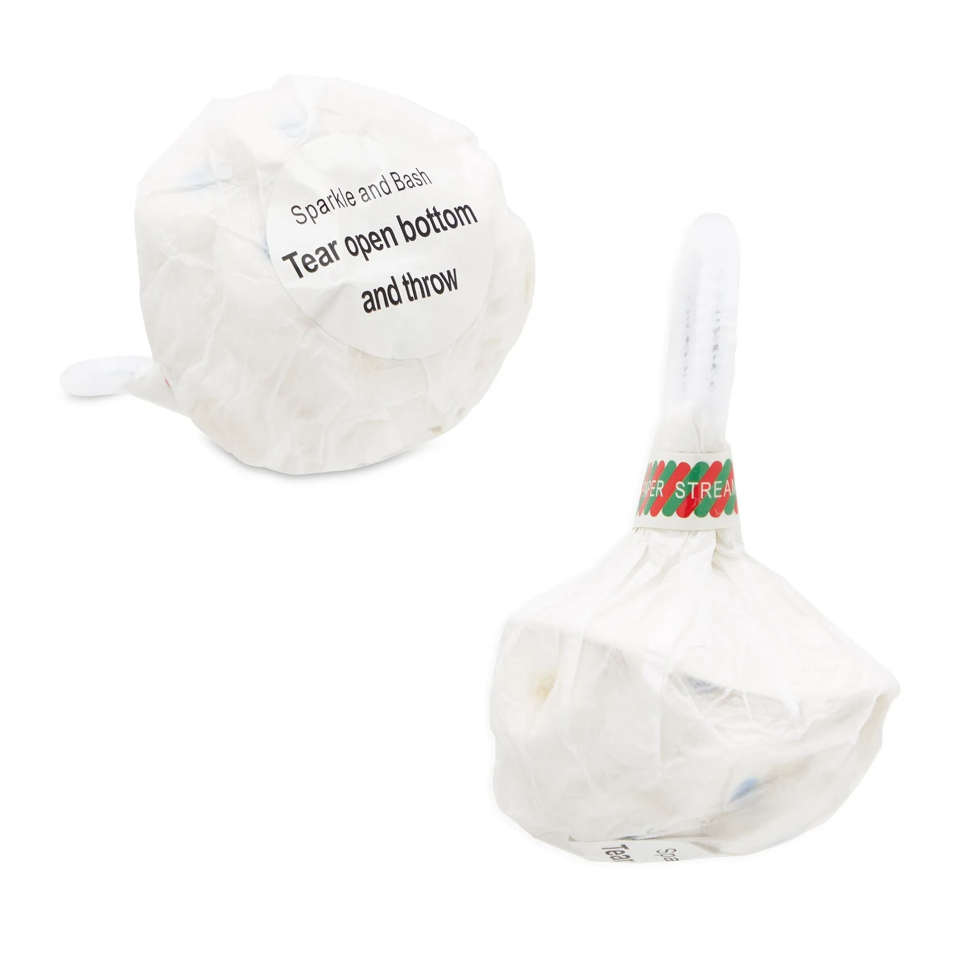 24-Pack White Throw Streamers, 4x2.5-Inch No-Mess Confetti Shakers with Multiple Rolls of 19.8-Foot Long Paper Strips, Tear Open and Toss Party Favors for Birthday Celebrations