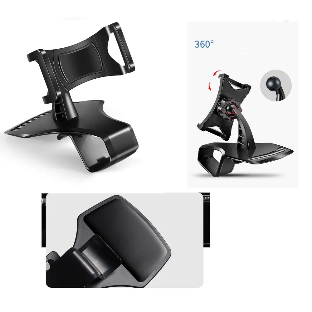 3 in 1 Car GPS Smartphone Holder: Dashboard / Visor Clamp   AC Grid Clip for M.T.T. Waterproof - Black