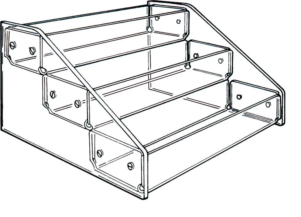 3-Tier 3 Bin Countertop Acrylic Display