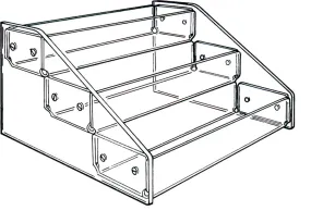 3-Tier 3 Bin Countertop Acrylic Display