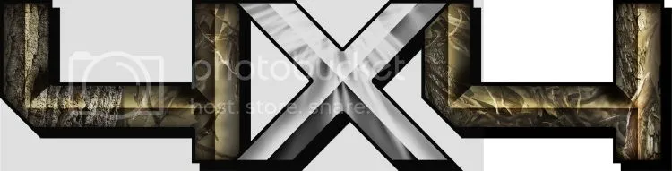 3.0"x12" 4x4 hard edge forest high resolution truck bed or car side vinyl graphic decals.