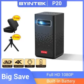 3D 4K Smart Android Mini Projector 1080P LED WiFi Portable Battery