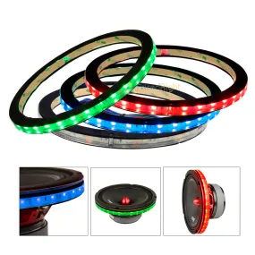 4 Pack DS18 12" Speaker Ring .5" Spacer RGB LED 1/2" Waterproof Light LRING12