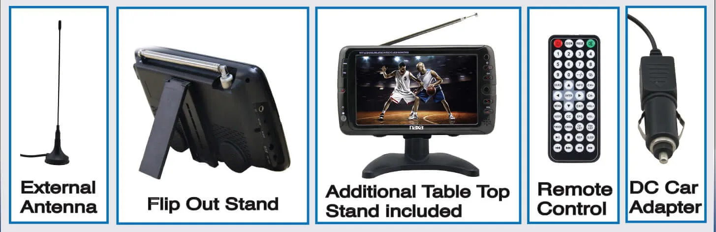 7" Portable Naxa 12 Volt TV & Digital Multimedia Player (NT-70)