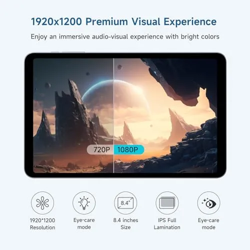 ALLDOCUBE iPlay50 Mini Pro NFE 8.4 inch Tablet,16GB(8 8) RAM 128GB ROM 512GB Expandable, Helio G99 Android Tablet with Widevine L1, 1920×1200 FHD  Android 13 Tablet, 5MP/13MP 4G LTE GPS Bluetooth 5.2