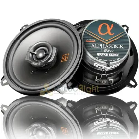 Alphasonik 5.25" 2 Way Full Range Speakers 150 Watts Max Neuron Series NS52 Pair