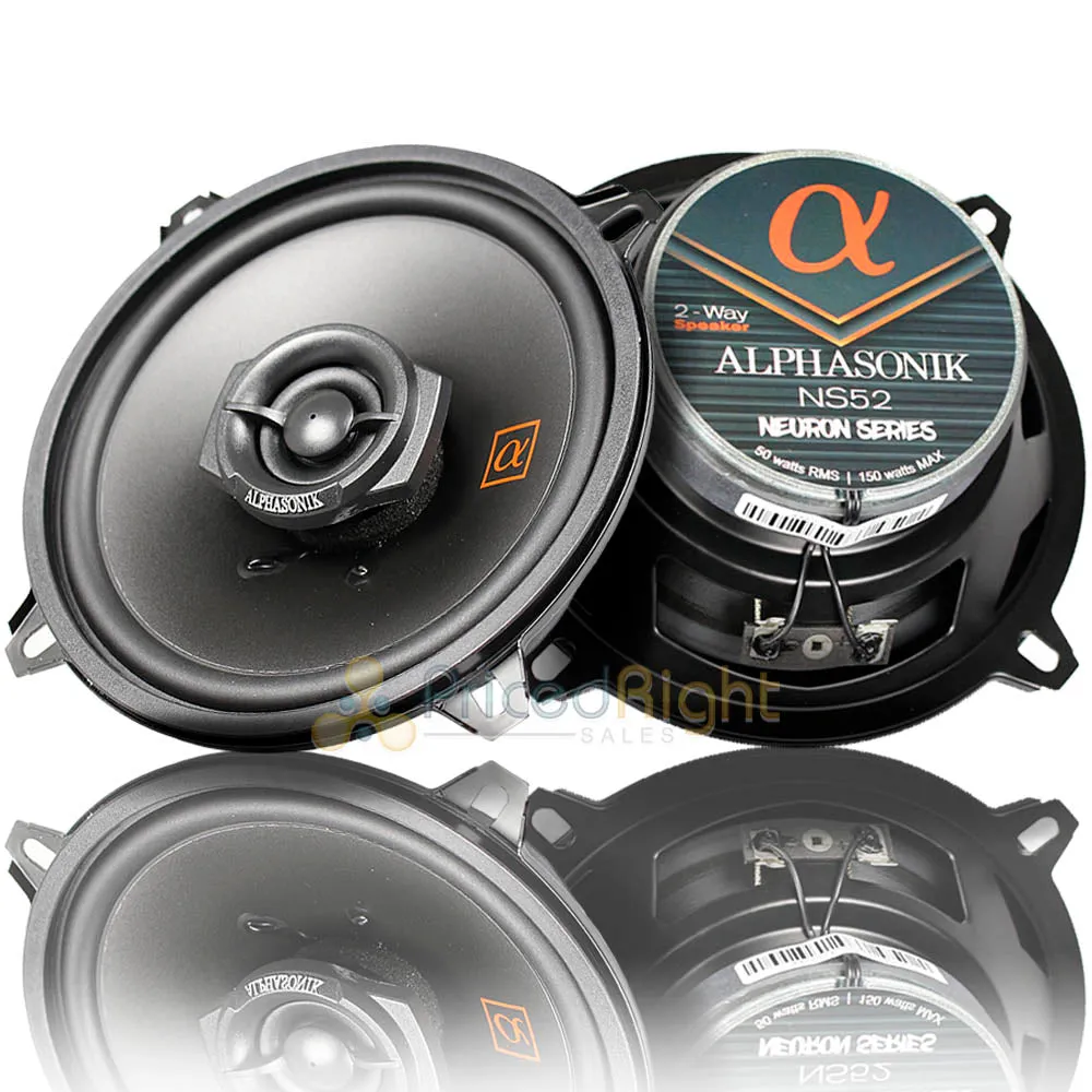 Alphasonik 5.25" 2 Way Full Range Speakers 150 Watts Max Neuron Series NS52 Pair