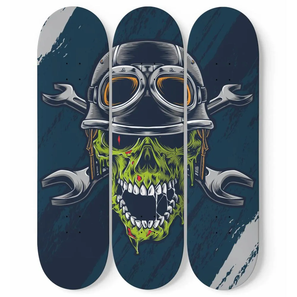 Amazing Zombie Skull Skateboard Wall Art