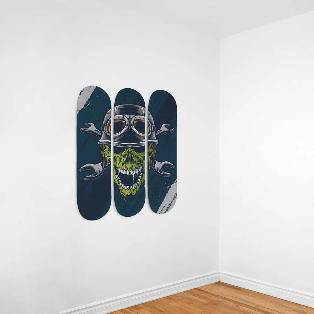 Amazing Zombie Skull Skateboard Wall Art