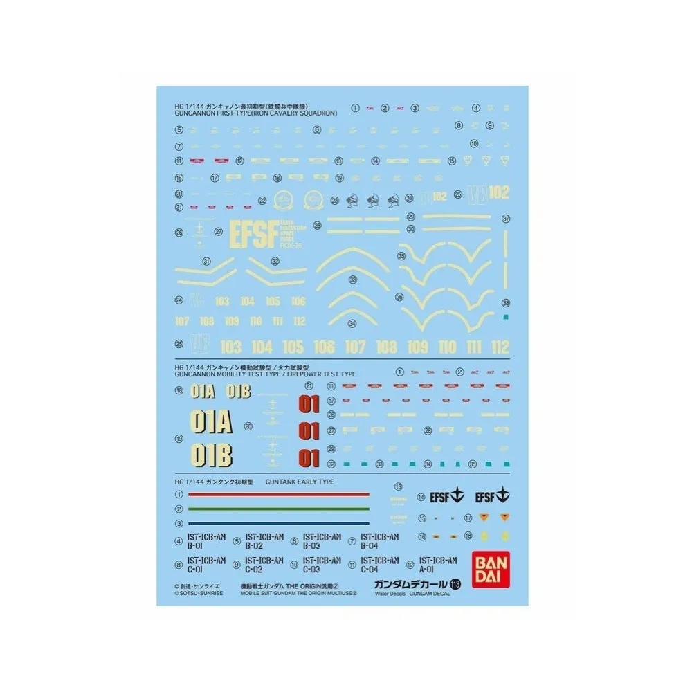 Bandai 0221293 Decal No.113 Gundam Origin Multiuse 2