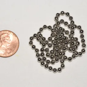 Bead Chain Linked Eyes, Silver 1/8"