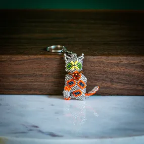 Beaded Cat Keychain