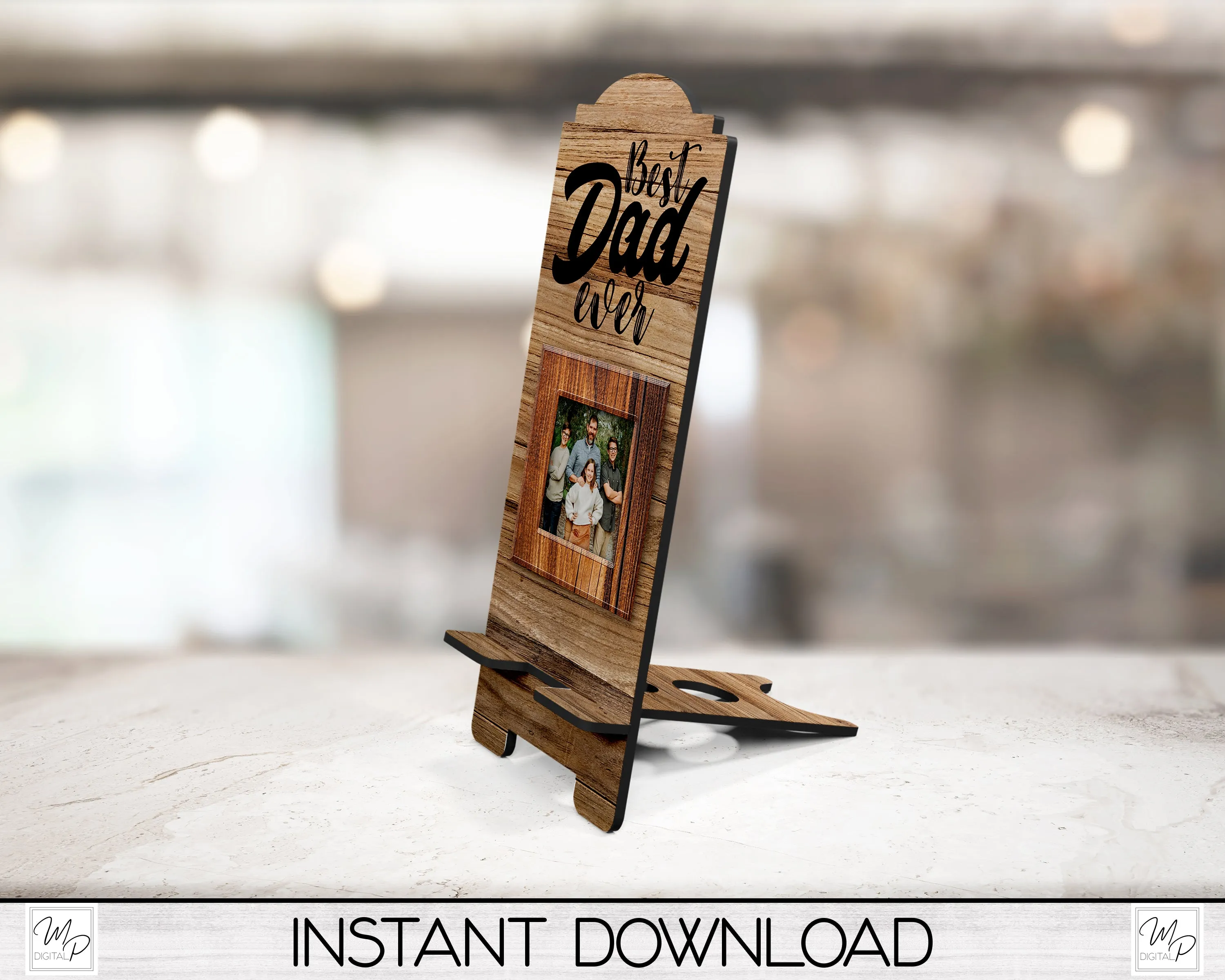 Best Dad Ever Cell Phone Stand PNG for Sublimation Design, Digital Download