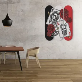 Calavera Catrina Poker King Queen Skateboard Wall Art