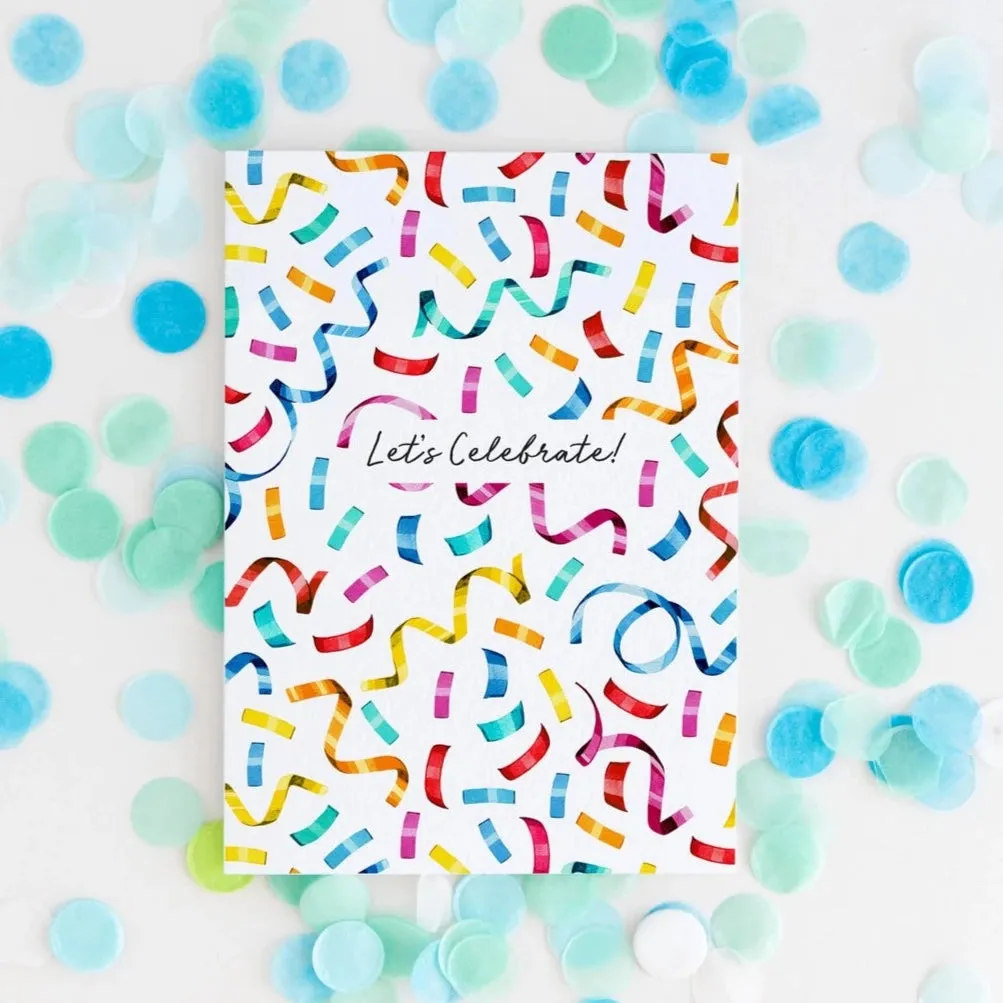 Confetti Watercolour Celebration Greeting Card