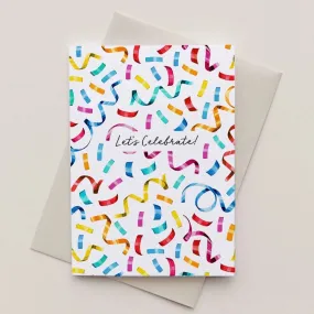 Confetti Watercolour Celebration Greeting Card