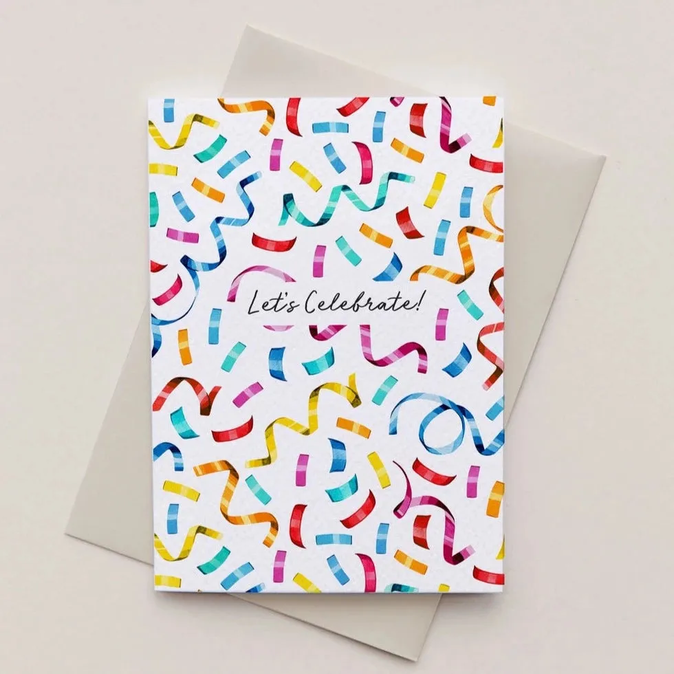 Confetti Watercolour Celebration Greeting Card