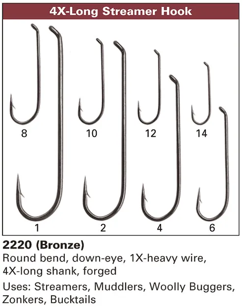 Daiichi 2220 Down Eye Streamer Hook