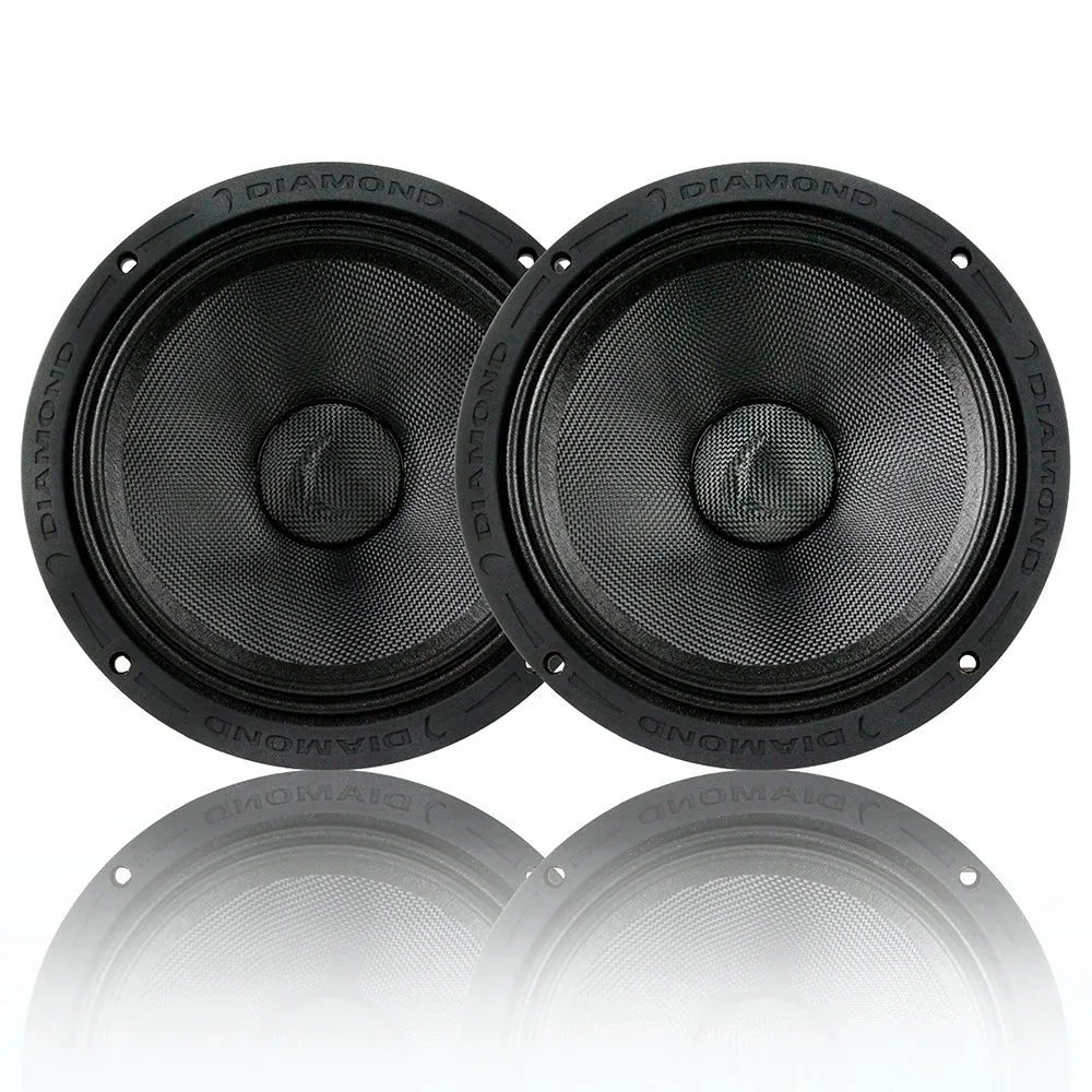 Diamond Audio 8" Neodymium Midrange 4 Ohm 350W RMS High-Output Speaker Pair