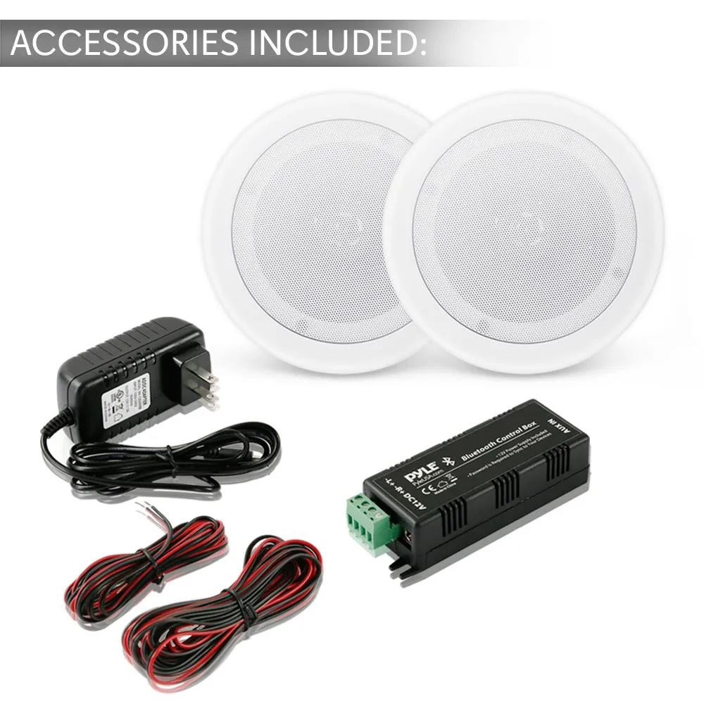 Dual 8’’ Bluetooth Ceiling / Wall Speakers, 2-Way Flush Mount Home Speaker Pair, 250 Watt