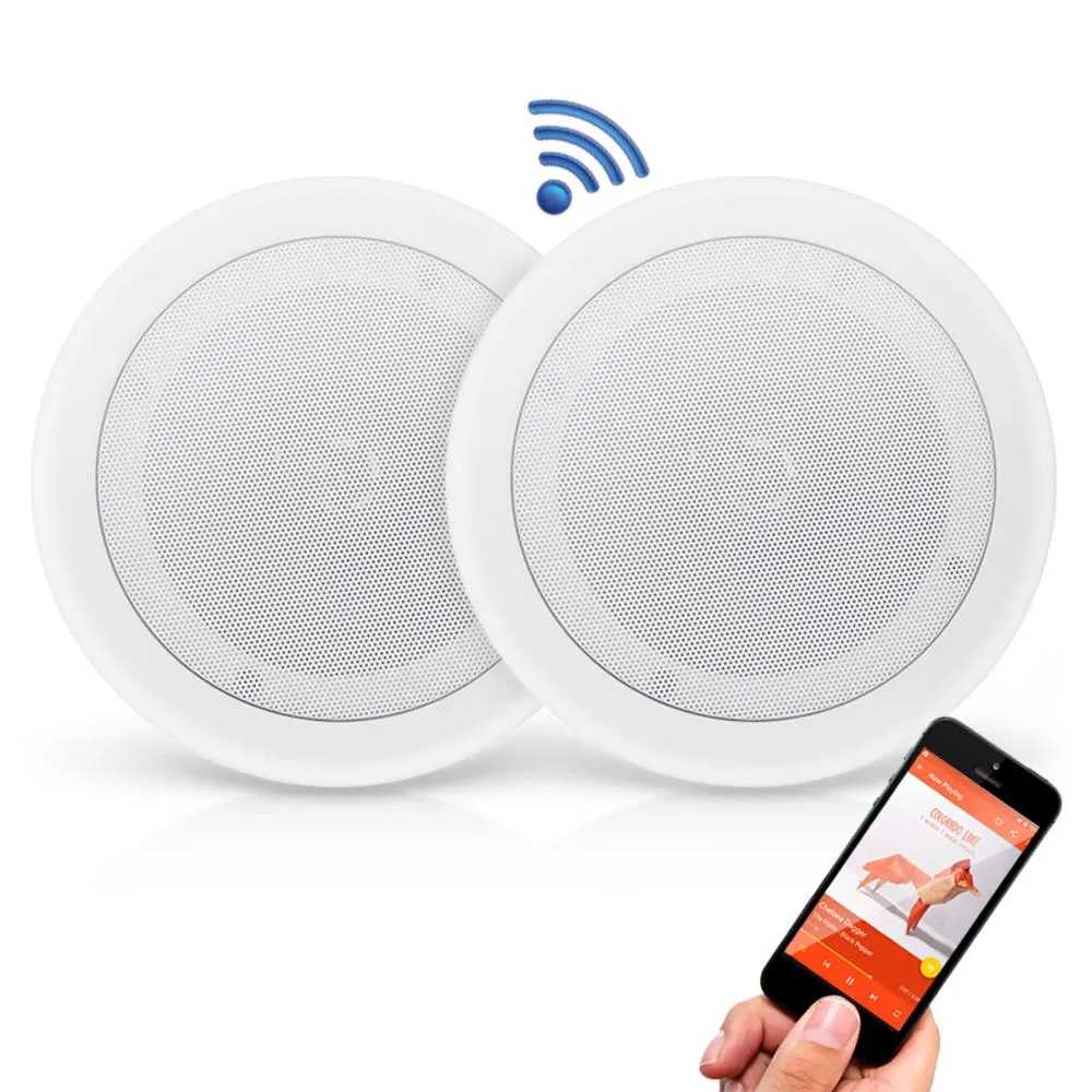 Dual 8’’ Bluetooth Ceiling / Wall Speakers, 2-Way Flush Mount Home Speaker Pair, 250 Watt
