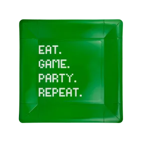 Eat Game Party Square Paper Plate