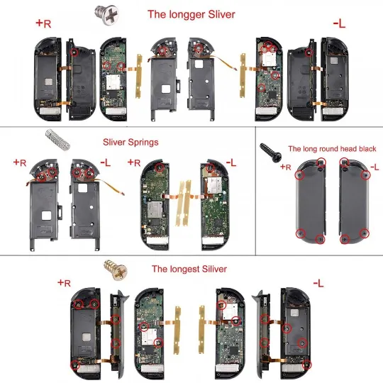 eXtremeRate Mandys Pink Replacement ABXY Direction Keys SR SL L R ZR ZL Trigger Buttons Springs, Full Set Buttons Repair Kits with Tools for NS Switch JoyCon & OLED JoyCon - JoyCon Shell NOT Included - AJ229