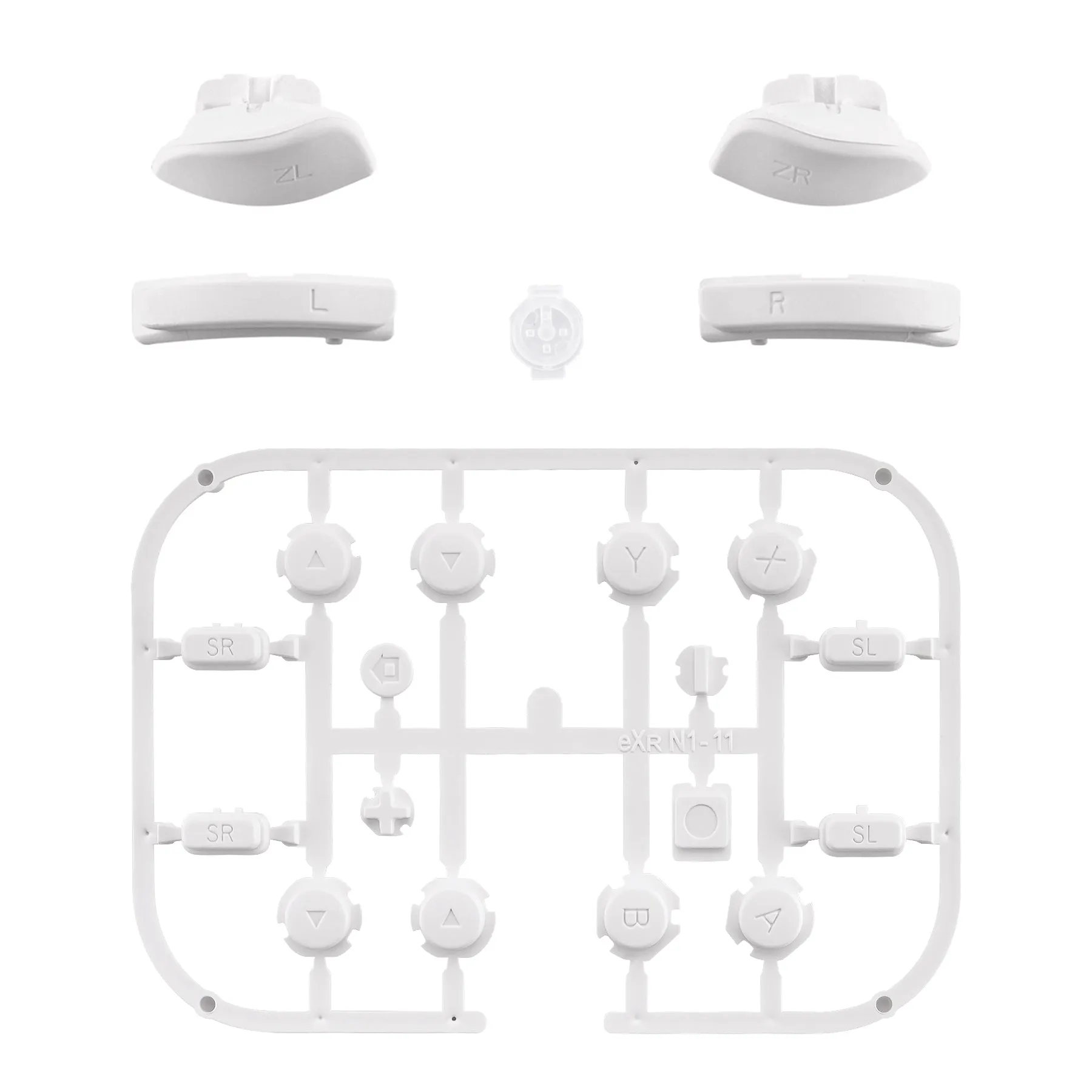 eXtremeRate White Replacement ABXY Direction Keys SR SL L R ZR ZL Trigger Buttons Springs, Full Set Buttons Repair Kits with Tools for NS Switch JoyCon & OLED JoyCon - JoyCon Shell NOT Included- AJ203