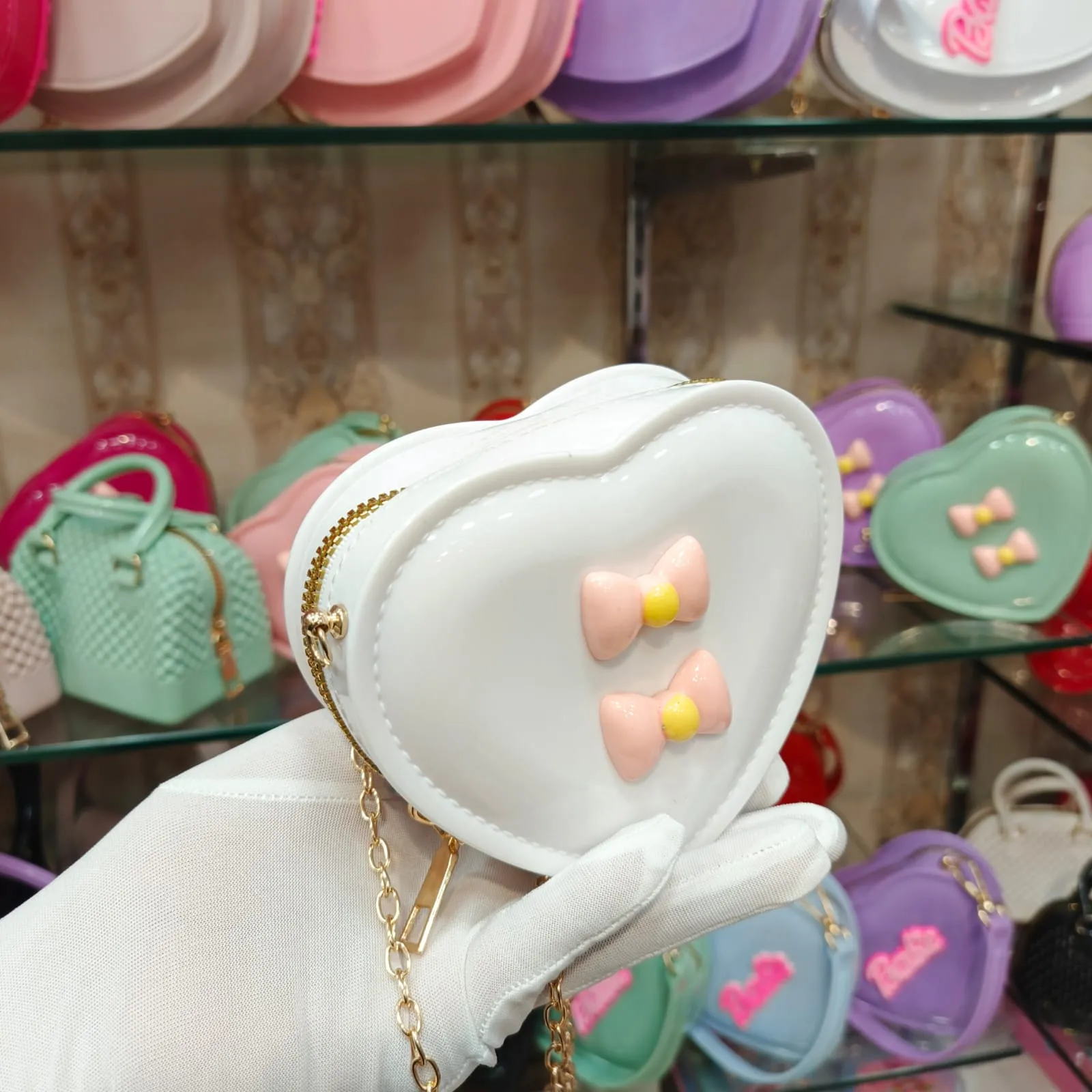 Fibre Jelly Heart Sling Bag