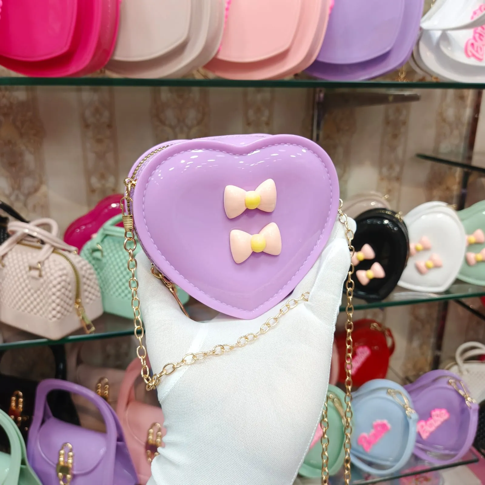 Fibre Jelly Heart Sling Bag