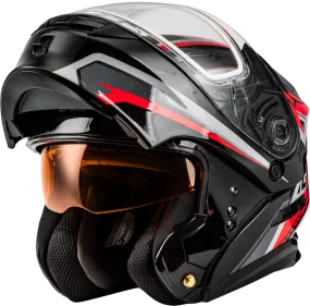 Gmax MD-01S Transistor Modular Snow Helmet Black Red