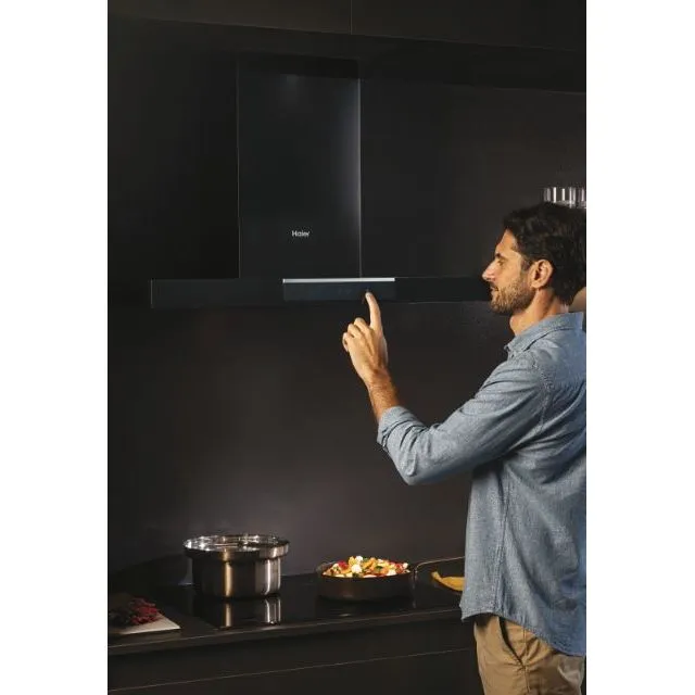 Haier I-Link 90CM Chimney Cooker Hood - Black | HATS9DS46BWIFI