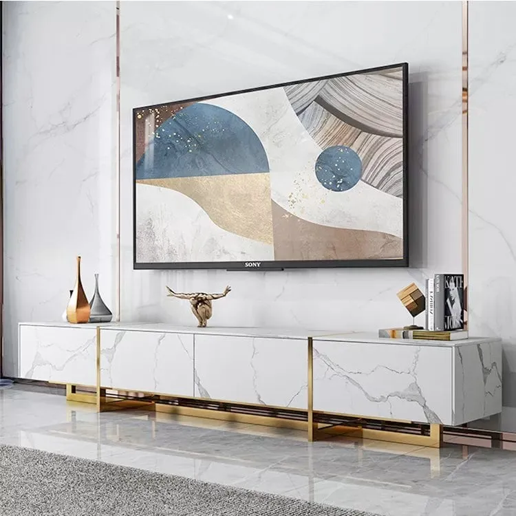 JANICE White Ceramic TV Stand