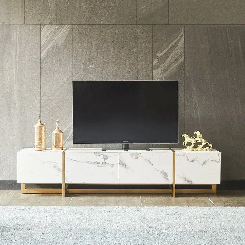JANICE White Ceramic TV Stand