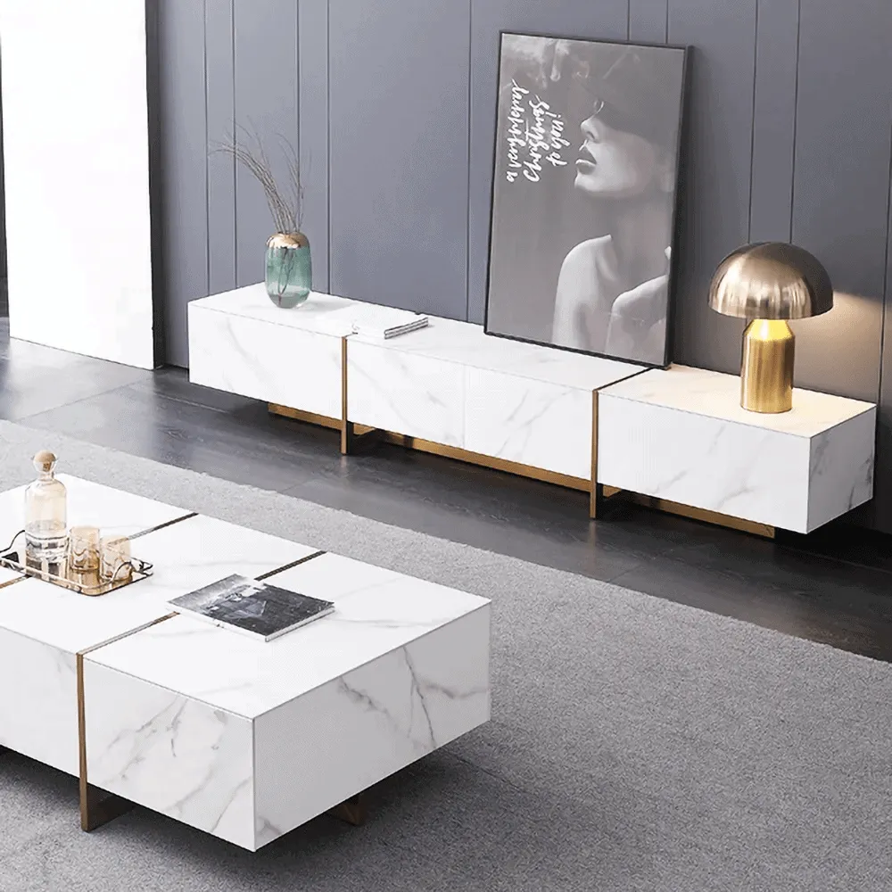 JANICE White Ceramic TV Stand