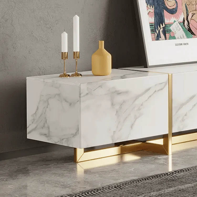 JANICE White Ceramic TV Stand