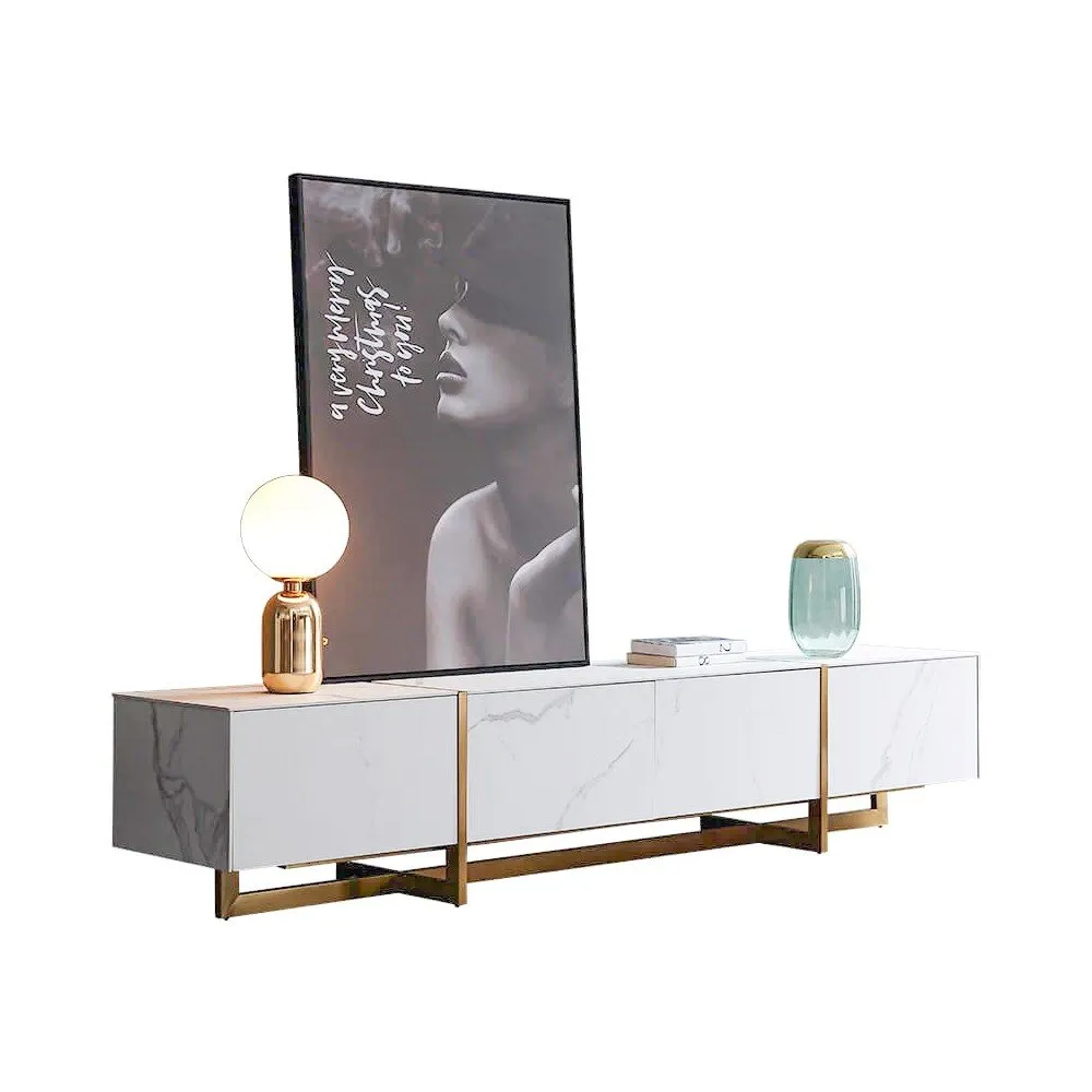 JANICE White Ceramic TV Stand
