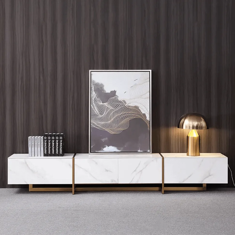 JANICE White Ceramic TV Stand