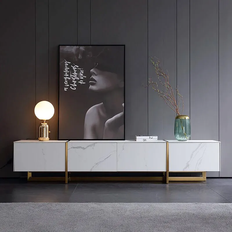 JANICE White Ceramic TV Stand