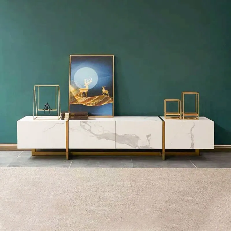 JANICE White Ceramic TV Stand