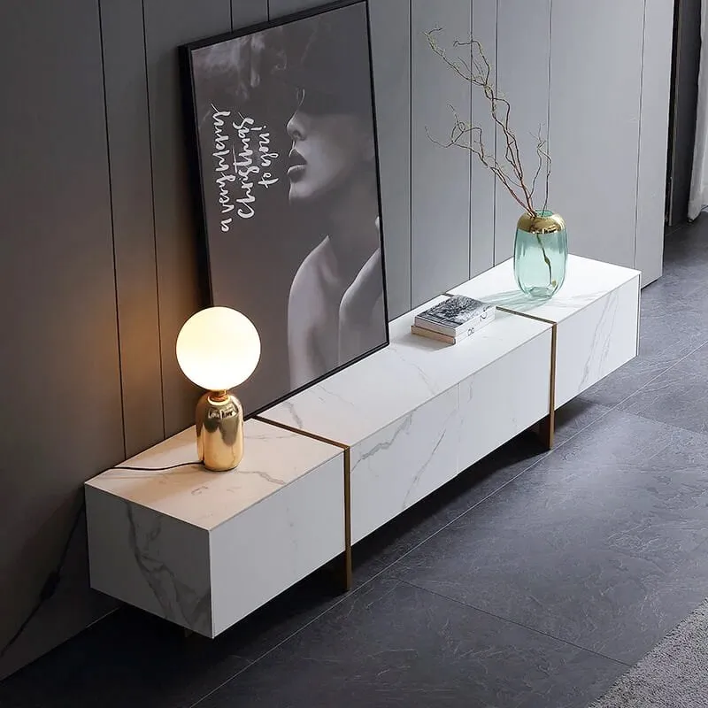 JANICE White Ceramic TV Stand