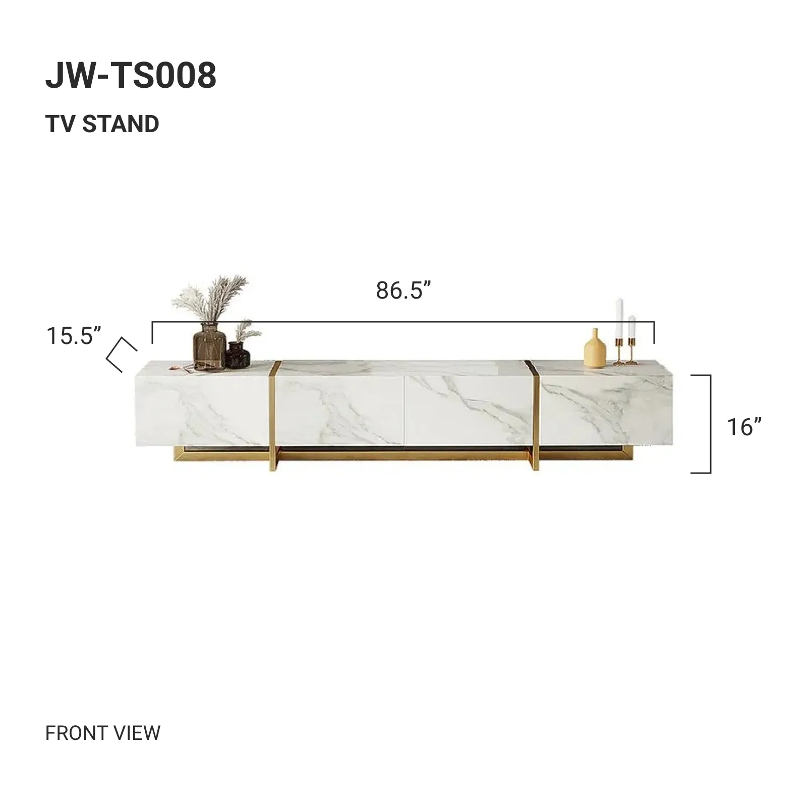 JANICE White Ceramic TV Stand