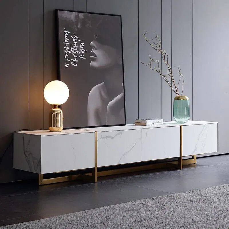 JANICE White Ceramic TV Stand