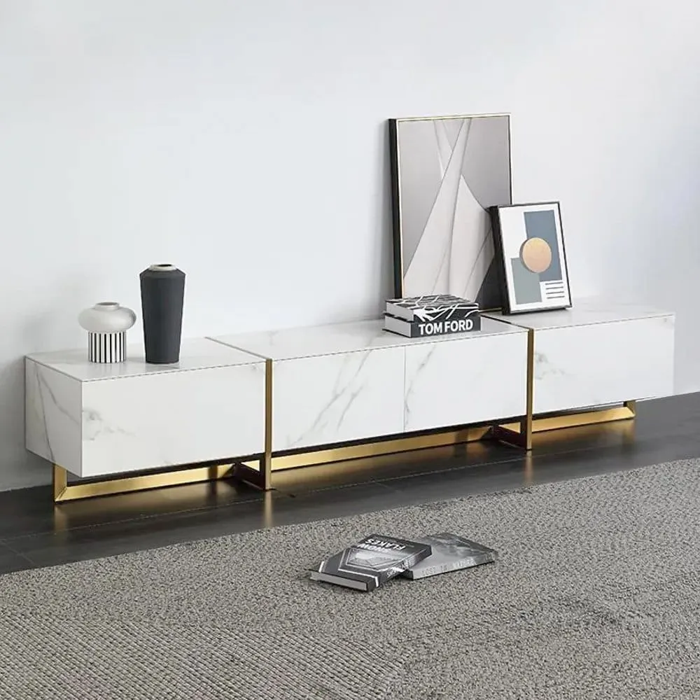 JANICE White Ceramic TV Stand