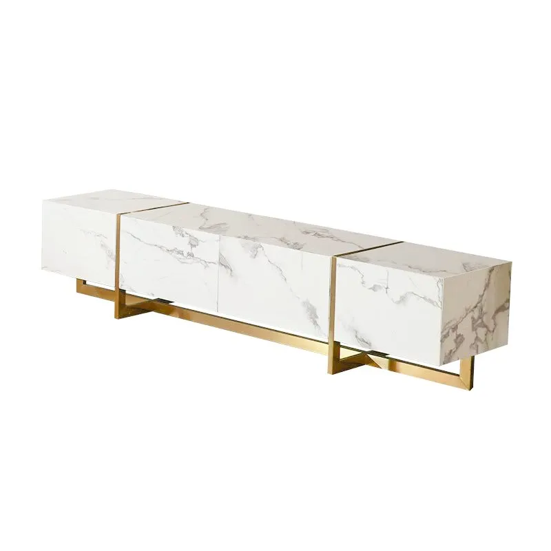 JANICE White Ceramic TV Stand